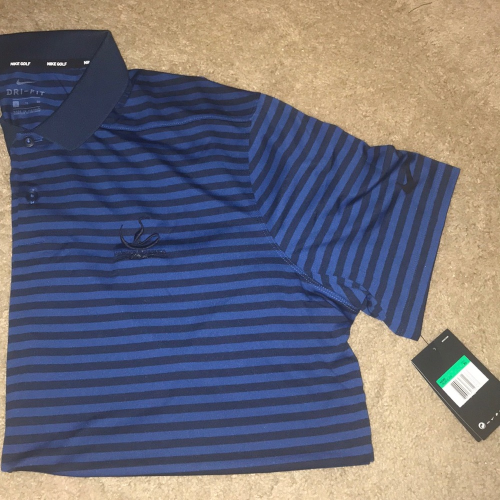 Blue stripe Nike golf shirt
